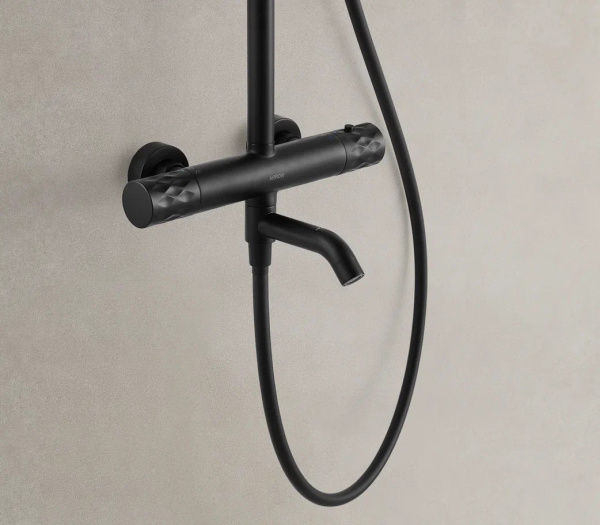 Душевая система с изливом Arrow AG3317SHMB черный